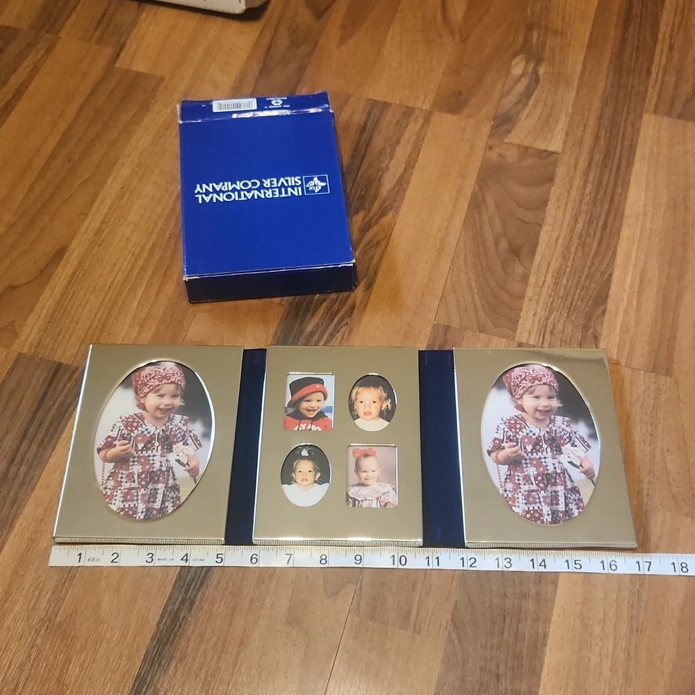 International Silver Company Triple Slide Photo Frame